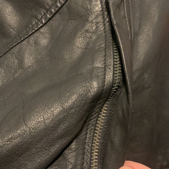 Vintage Hard Rock Cafe Leather Bomber Jacket w/Removable Sleeves*Rockin' Classic - Picture 4 of 5
